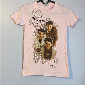 Jonas Brothers Concert World Tour 2009 Pink Graphic T-shirt size S